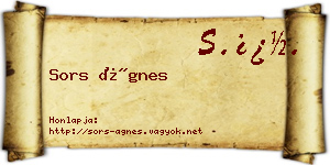 Sors Ágnes névjegykártya